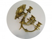 Канделябр, подсвечник старинный Бронза, позолота 19 век №13438