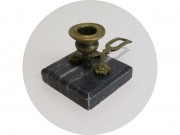 Ночник, подсвечник старинный Бронза, мрамор, 19 век №13534