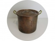 Кастрюля старинная с крышкой Медь На 8 л "Товарищество Кольчугина" Россия 19 век №13825