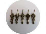 Крючок старинный, вешалка 5 шт Бронза СССР №13828