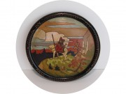 Панно старинное, картина "Богатырь" Билибин Дерево Живопись Русский стиль №13925